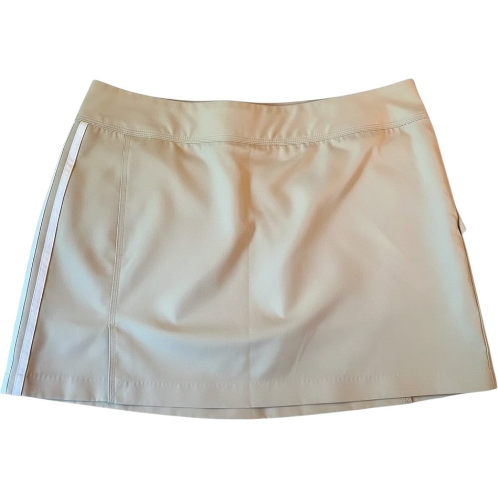 Adidas Golf Skort 12 Tan Khaki ClimaCool 3-Stripe Athletic Golfcore